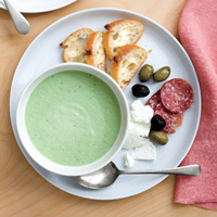 Chilled Cucumber Soup with Cashews and Chives